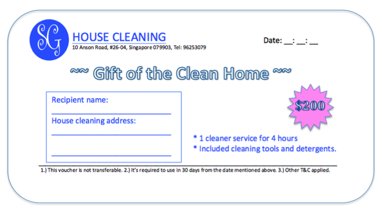 Gift of One Time House Cleaning Services