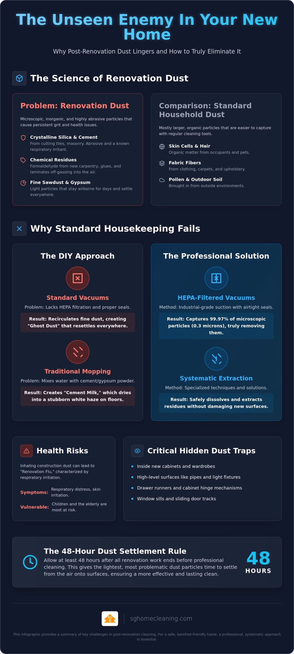 Renovation Dust Cleaning in Singapore: Why Standard Methods Fail and How to Achieve a Dust-Free Home